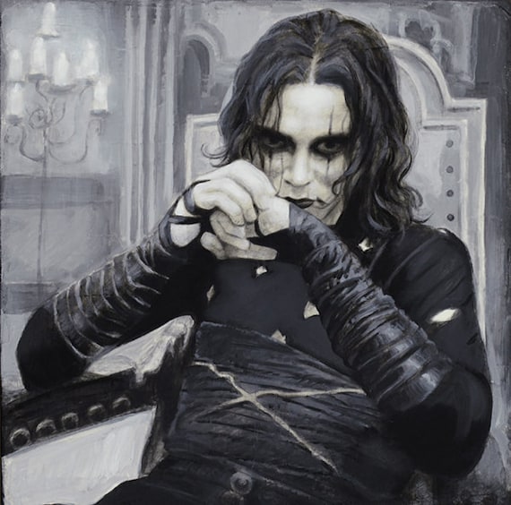 The Crow Art Print 90s Goth Brandon Lee Painting 8x8 Etsy the-crow-art-print-90s-goth-brandon-lee-painting-8x8-etsy