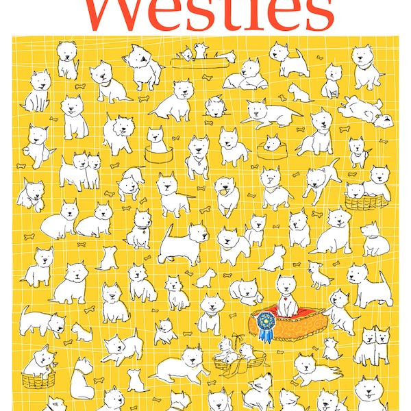 A Waggle of Westies - Signed and Numbered, Limited Edition Print by Denise Chevalier