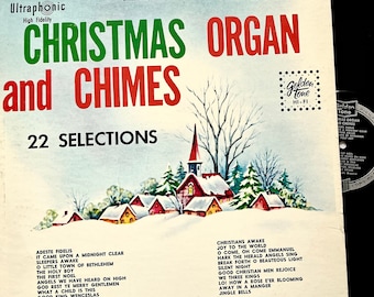 Vinyl Record “Christmas Organ and Chimes” 22 Selections, John Cartwright Organist, Vintage LP 51502, Golden Tone HI - FI, 33 1/3  rpm