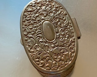 Silver Toned Porcupine Oval Trinket Jewelry Box