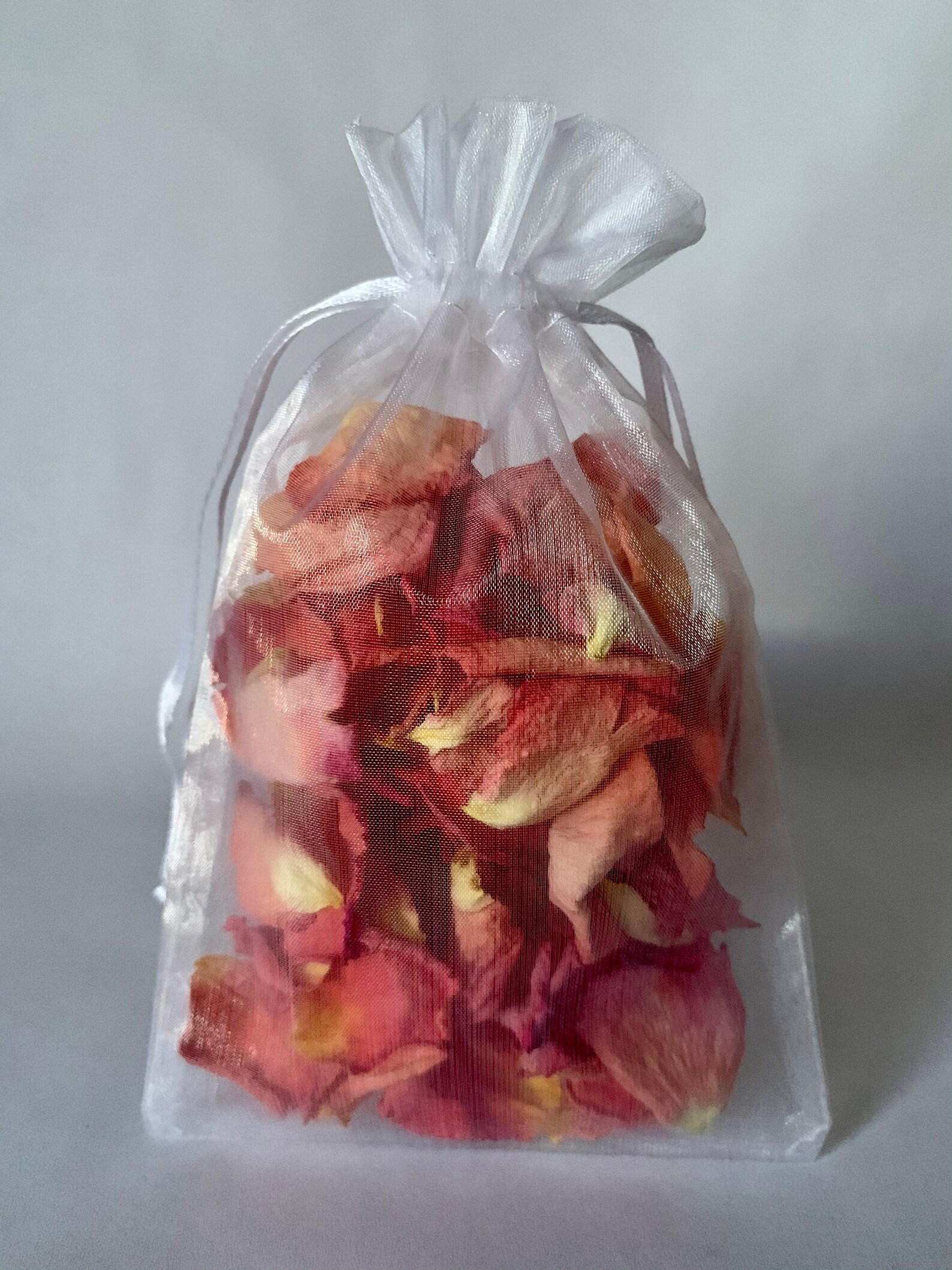 Dried Rose Petals in an Organza Bag Orange Pink Yellow Rose Etsy