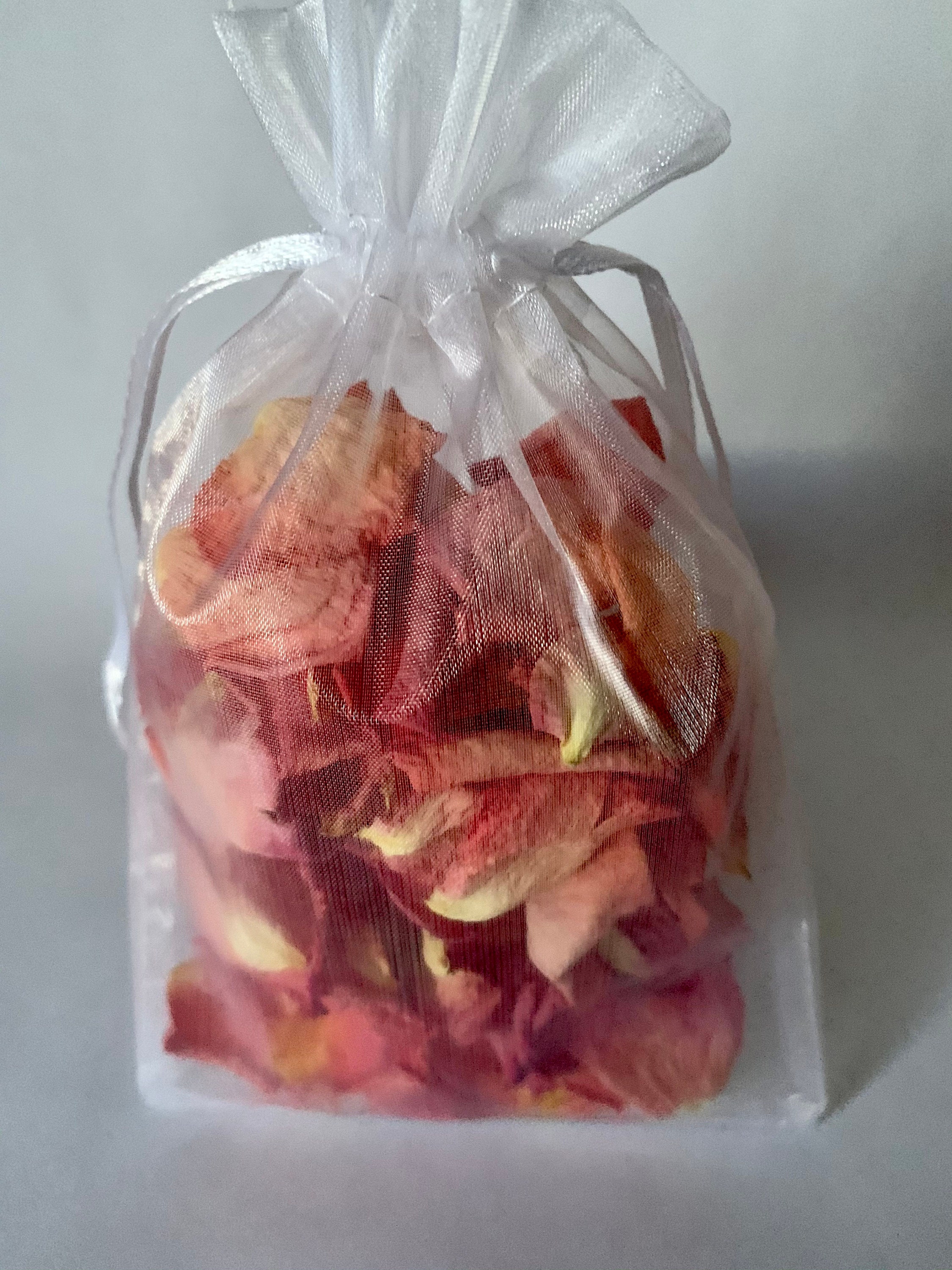 Dried Rose Petals in an Organza Bag Orange Pink Yellow Rose Etsy