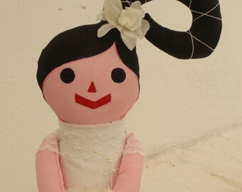 Original Hand Painted Bride Doll. Art Doll. Mexican Wedding - Doll. Handmade and painted doll.