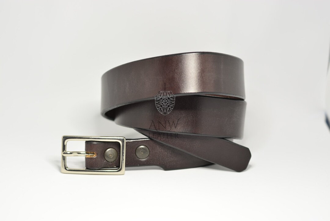 Yakuza Premium Cintura In Vera Pelle Marrone 3174 Con Fibbia Metallica E Scritta In Rilievo - Larghezza 4 Cm