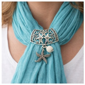 Starfish Scarf Slide Pendant, Essential Oil Diffuser Jewelry