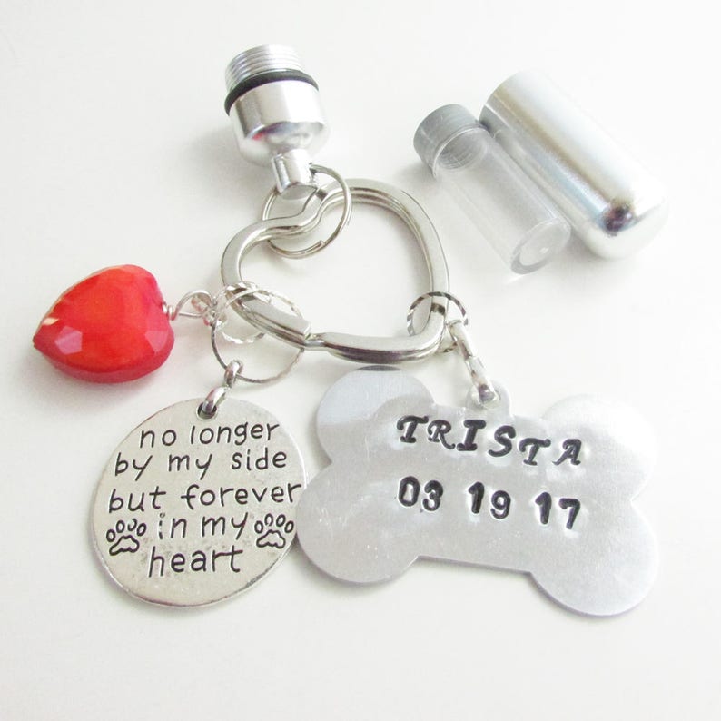 Pet Ashes Keychain Urn Keychain Personalized Gift Pet Loss Etsy