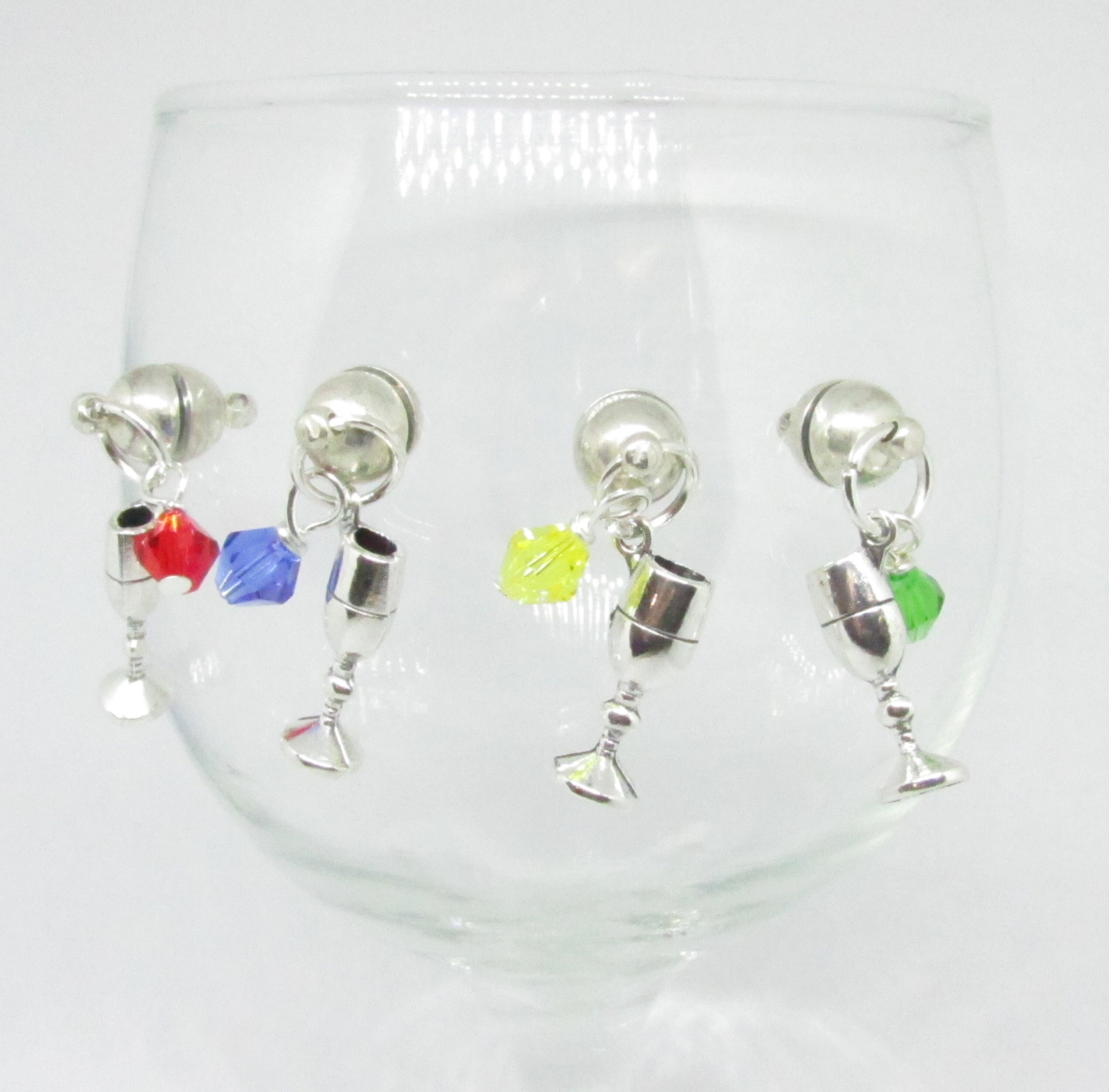 Wine Glass Charm Set Crystal Wine Charms for Etsy