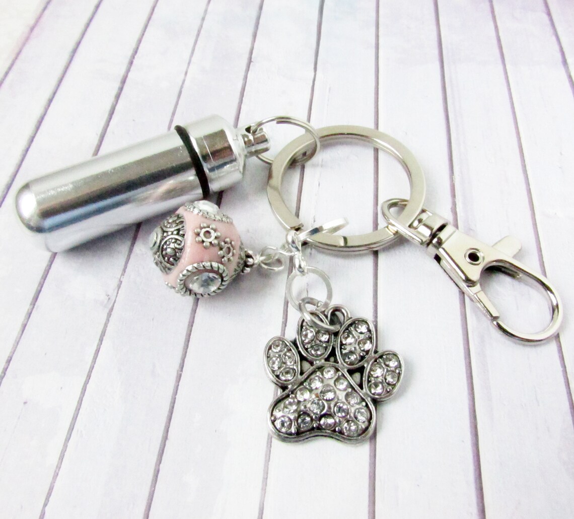 Paw Ashes Urn Keychain Pet Cremation Keychain Gift for Pet Etsy