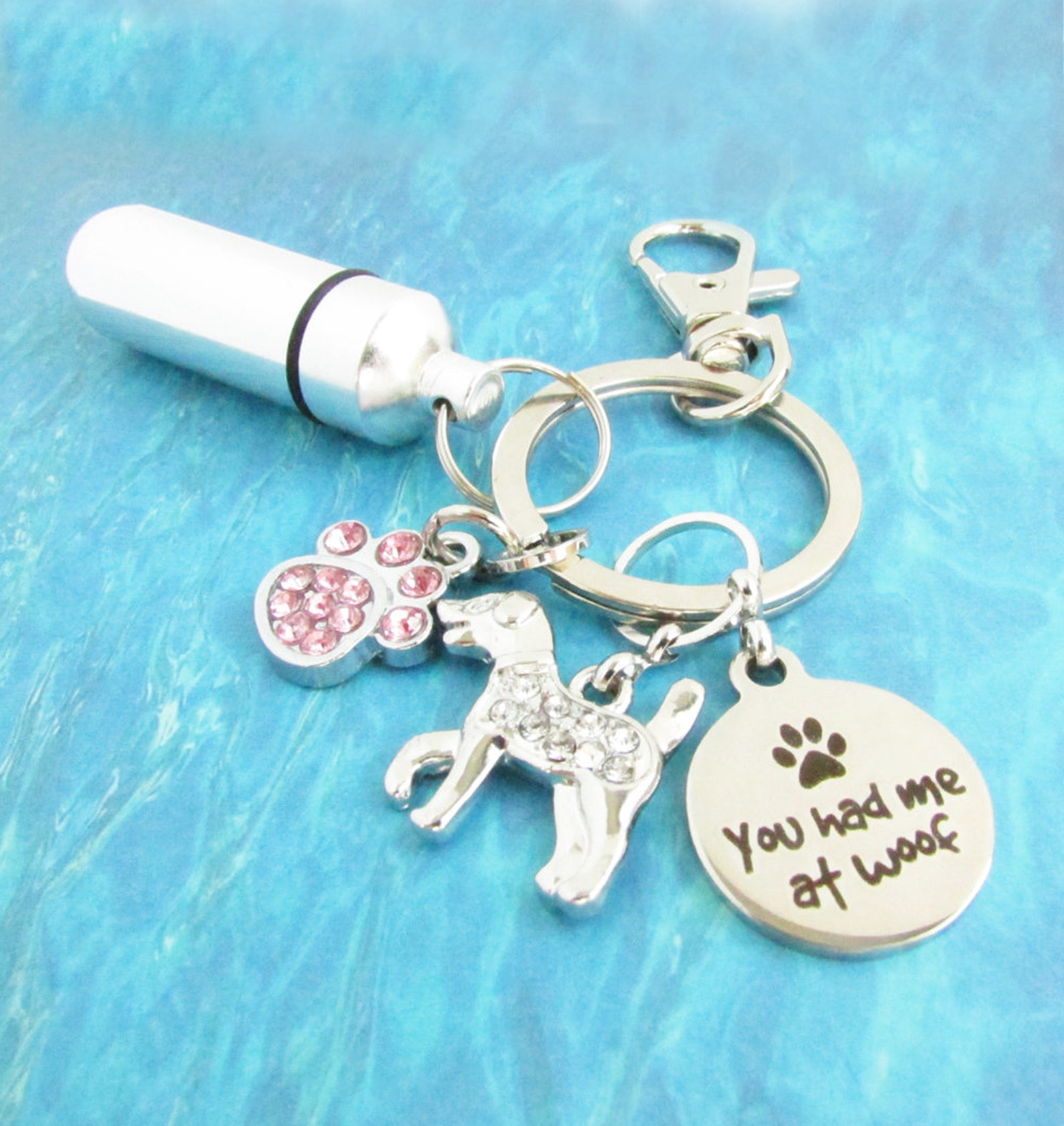 Pet Ashes Keychain Urn Keychain Pet Loss Keychain Paw Etsy