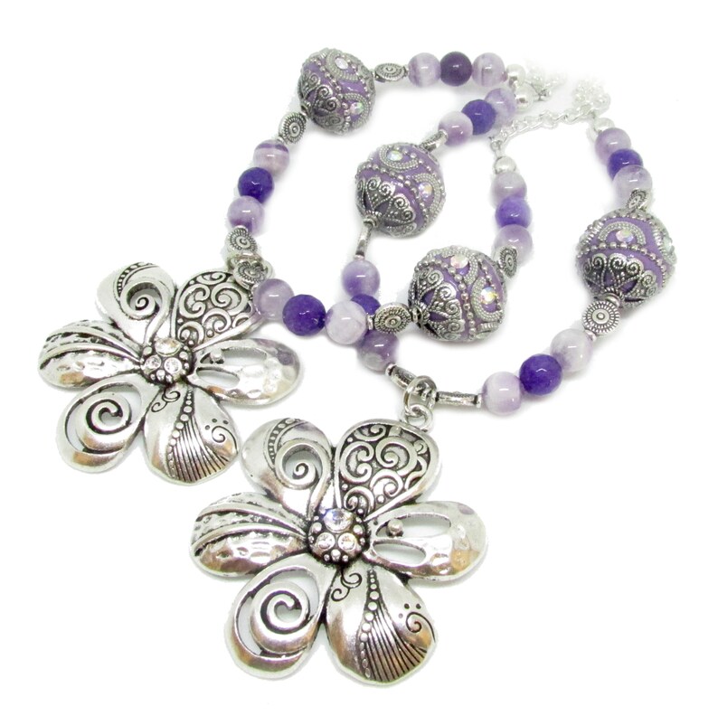 Purple Flower Curtain Tie Backs Beaded Curtain Tiebacks Etsy