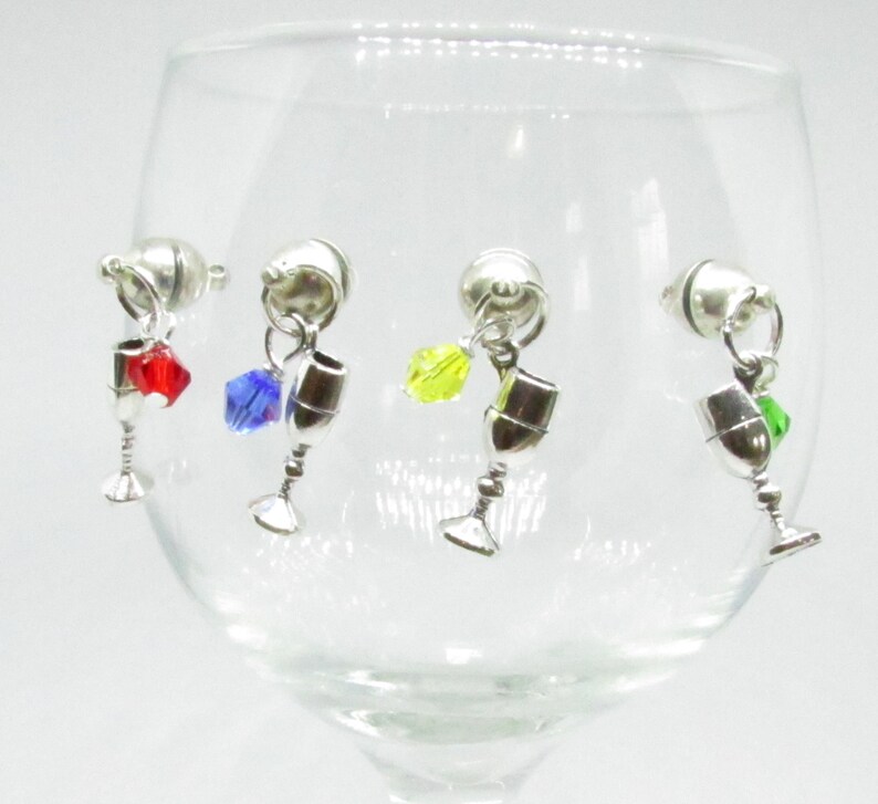 Wine Glass Charm Set Crystal Wine Charms for Etsy
