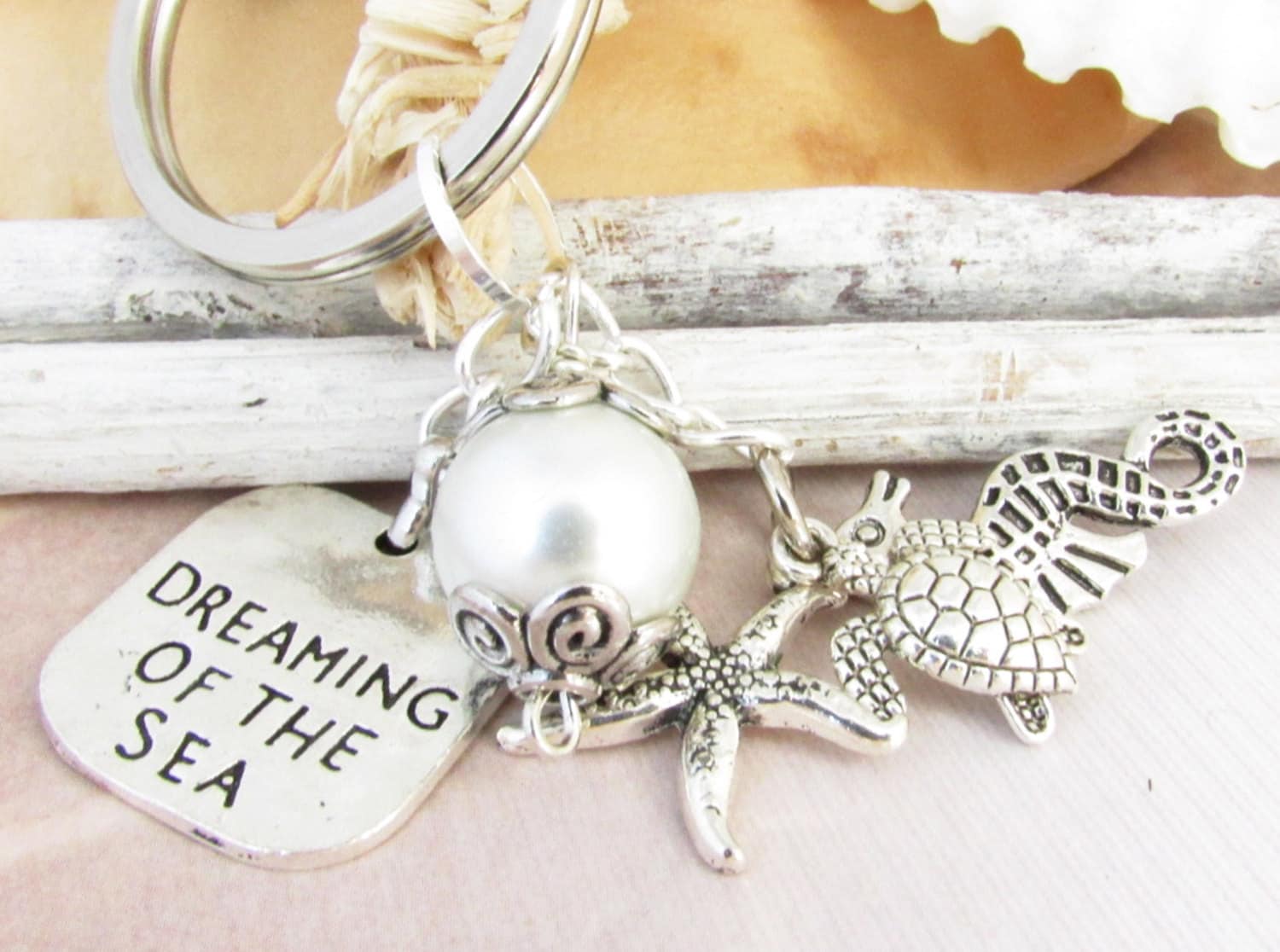 Beach Keychain Seahorse Keychain Nautical Keychain Starfish - Etsy