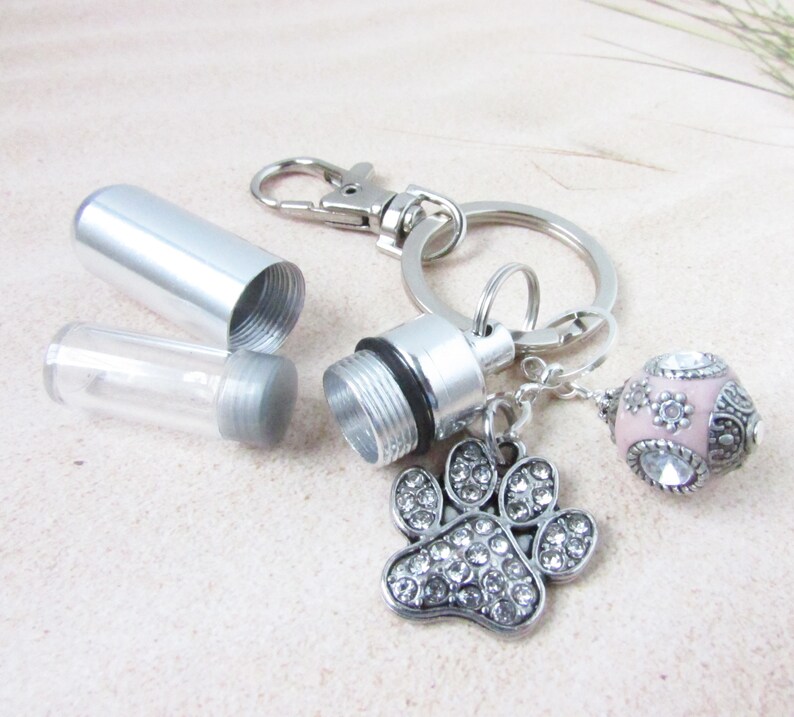 Paw Ashes Urn Keychain Pet Cremation Keychain Gift for Pet Etsy