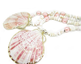 Shell Curtain Tiebacks, Pink Shell Tie Backs, Beach Home Decor, Tropical Drapery Tieback, Shabby Chic Decor, Beach Curtain Tie Backs