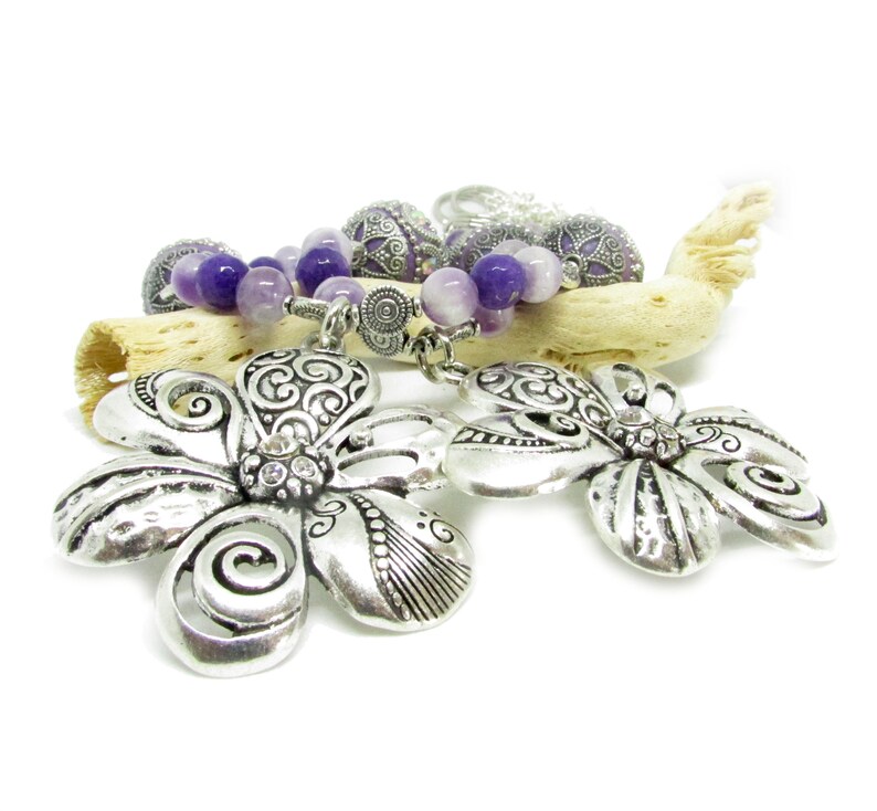 Purple Flower Curtain Tie Backs Beaded Curtain Tiebacks Etsy