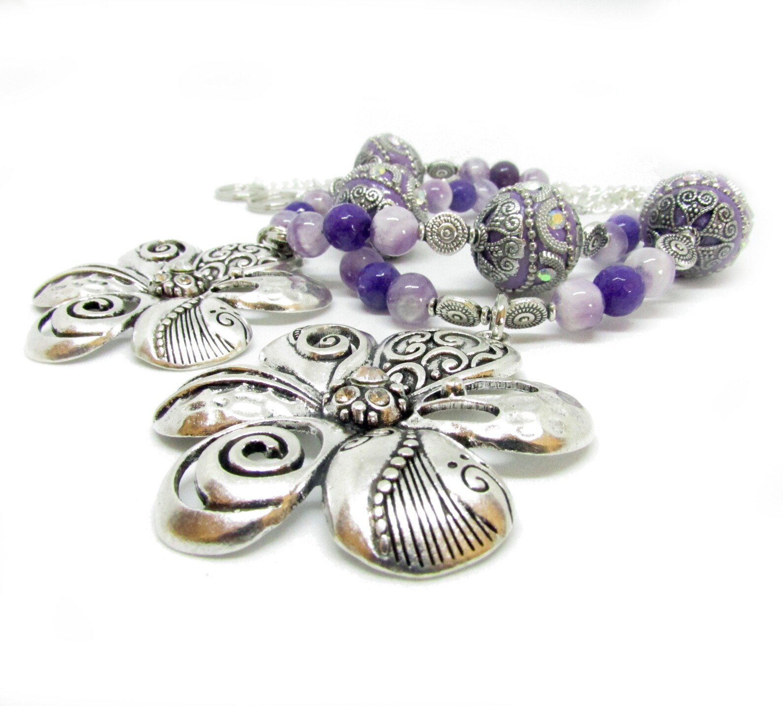 Purple Flower Curtain Tie Backs Beaded Curtain Tiebacks Etsy