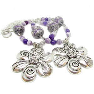 Purple Flower Curtain Tiebacks, Curtain Tie Backs, Shabby Chic Window Decor, Drapery Curtain Ornaments
