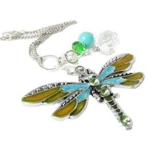 Whimsical Dragonfly Car Charm, Sparkling Sun Catcher for Summer Drives, Birthday Gift, Summer Gifts for Women, Dragonfly Crystal Sun Catcher
