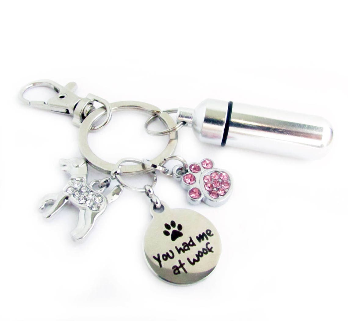 Pet Ashes Keychain Urn Keychain Pet Loss Keychain Paw Etsy