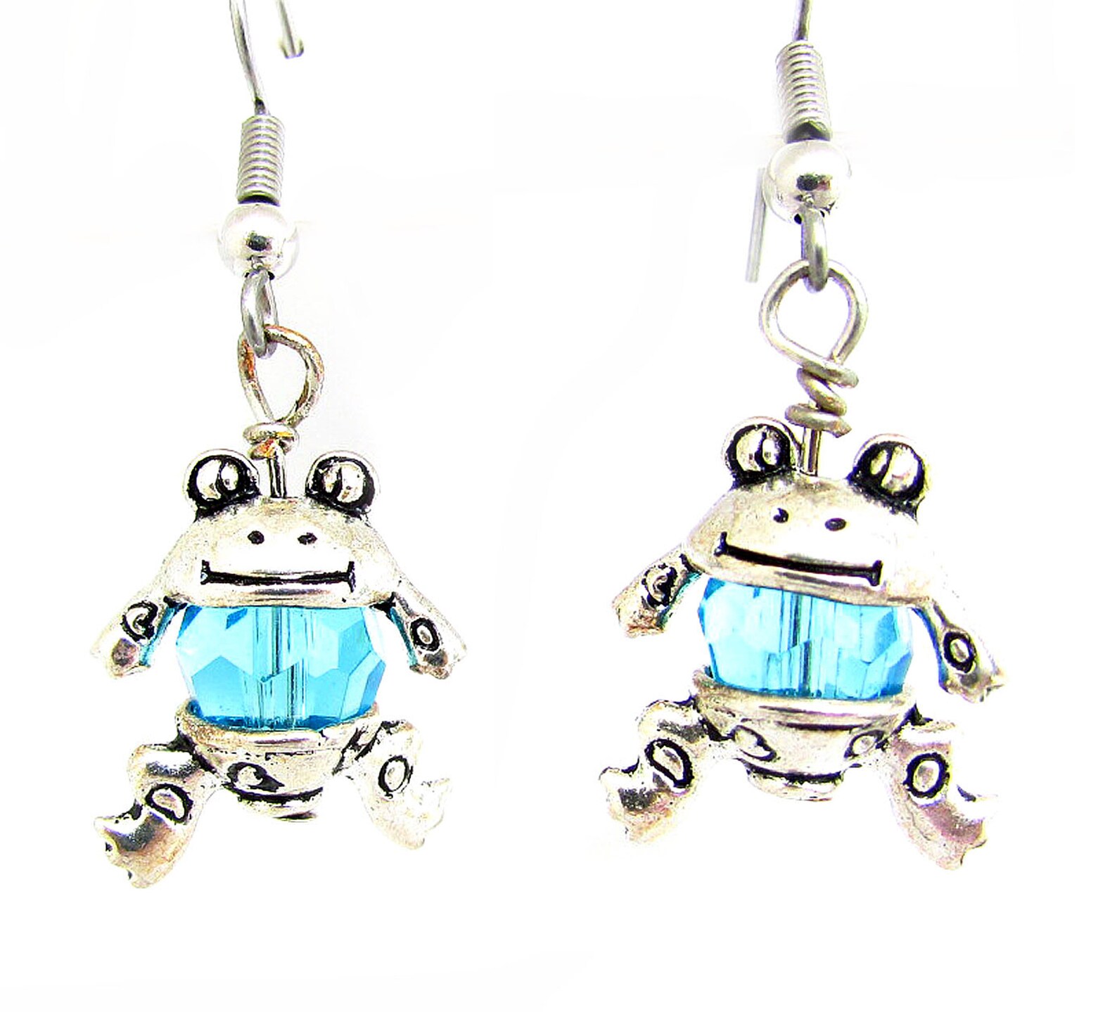 Crystal Frog Earrings Animal Earrings Frog Jewelry Fun Etsy