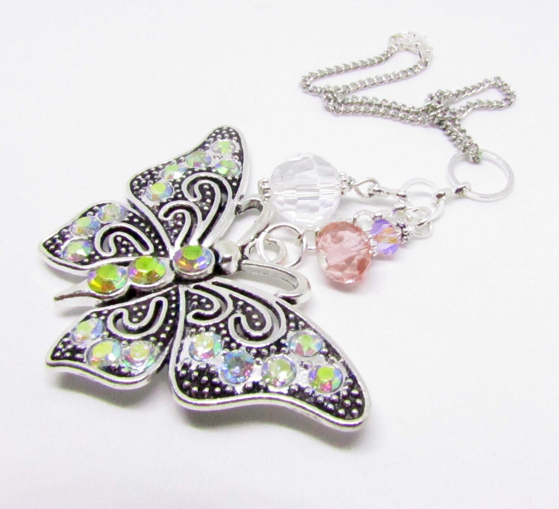 Butterfly Rear View Mirror Charm Butterfly Gifts Car Sun Etsy