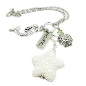 Rear View Mirror Charm, Mermaid Car Decor, Aromatherapy Car Diffuser, Star Fish Car Charm, Beach Gifts for Women, Starfish Charm for Car