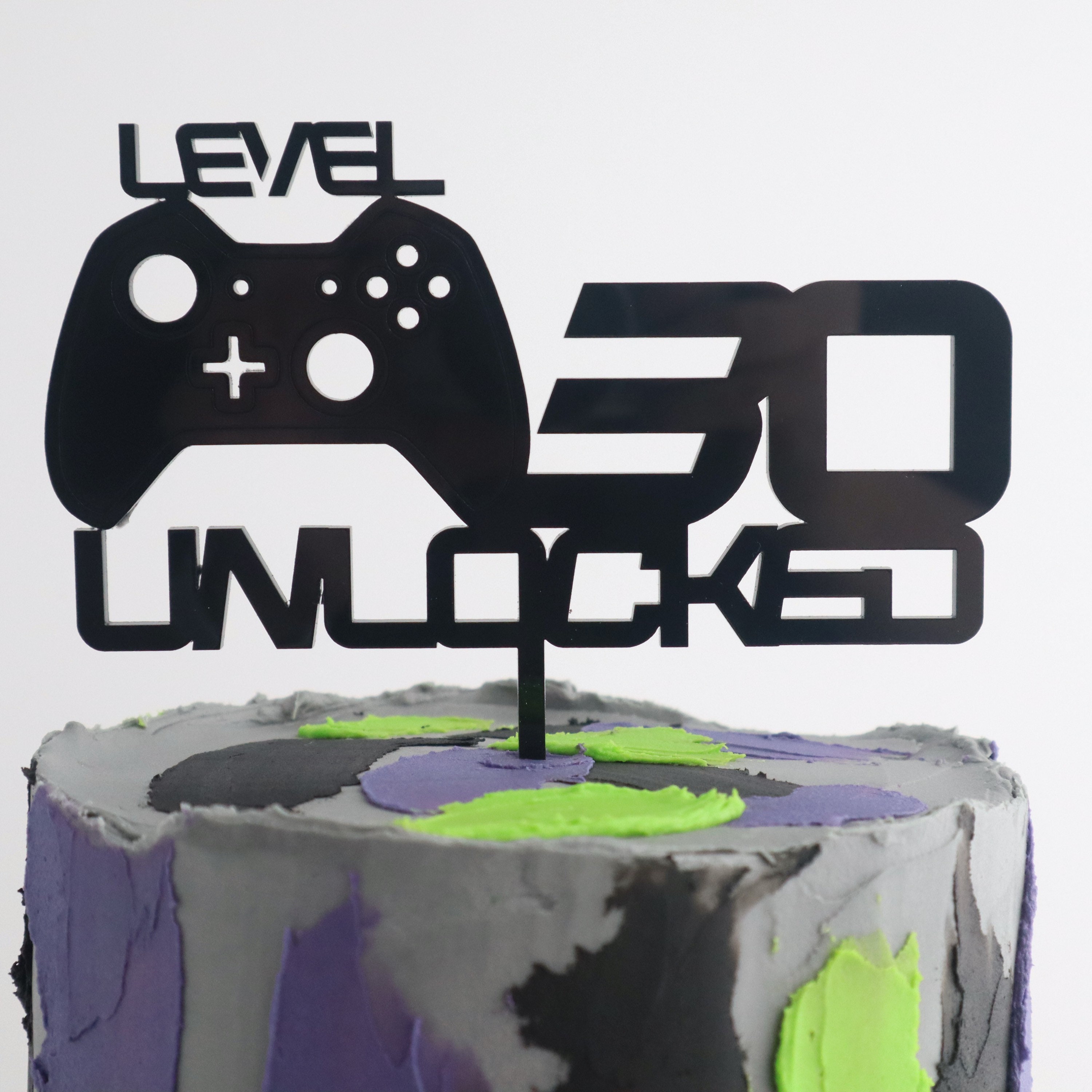 Video Game Cake Topper, Level Unlocked Topper Birthday, Gamer