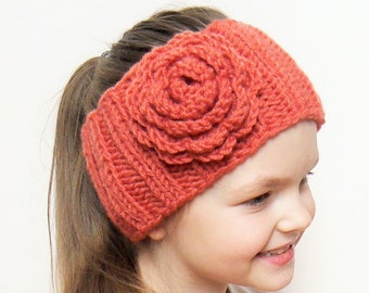 Diadema de punto, Calentador de orejas, Envoltura para la cabeza, Banda para la cabeza de las niñas, Envoltura para la oreja, Diadema de flores, Traje de primavera para niñas, Accesorio de primavera, Lindo atuendo para niñas