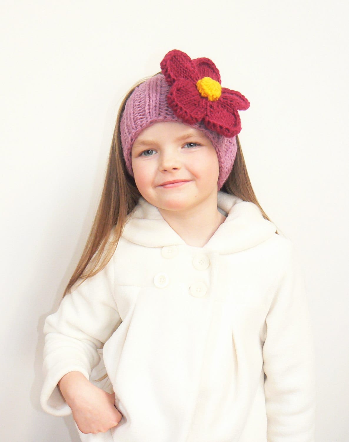 Flower Headband Girls Headband Knit headband Ear Warmer Etsy