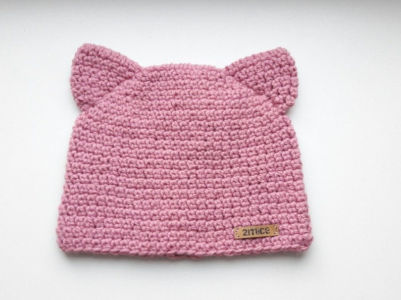 Cat Beanie Pussy Hat Pussy Cat Hat Women Hat Kitty Hat Crochet Cat Hat Hot Pink Cat Hat Cute Hat Cat Ear Hat Pink Cat Hat Cat Ears