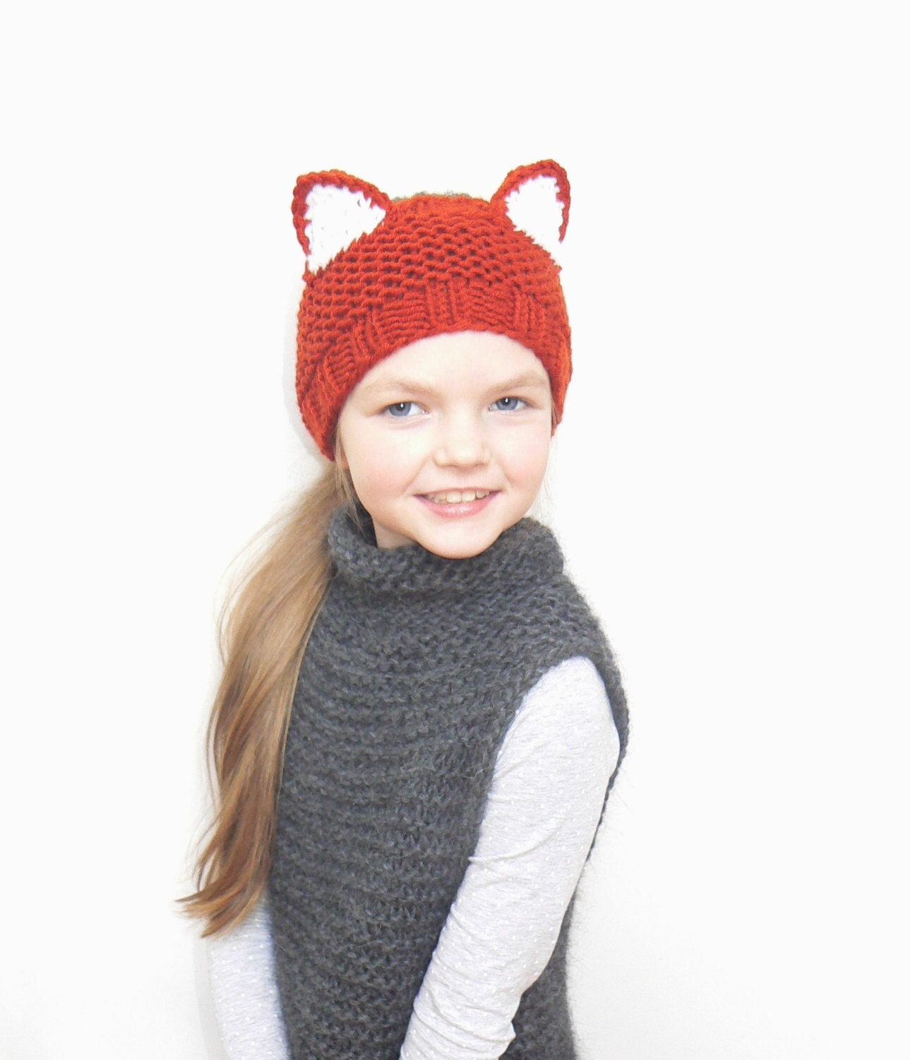 Headband Fox, Girls Headband, Fox Ears Headband, Ear Warmer, Head Wrap Women, Knit Headband, Animal Ears, Head Wrap Head Band, Spring Outfit