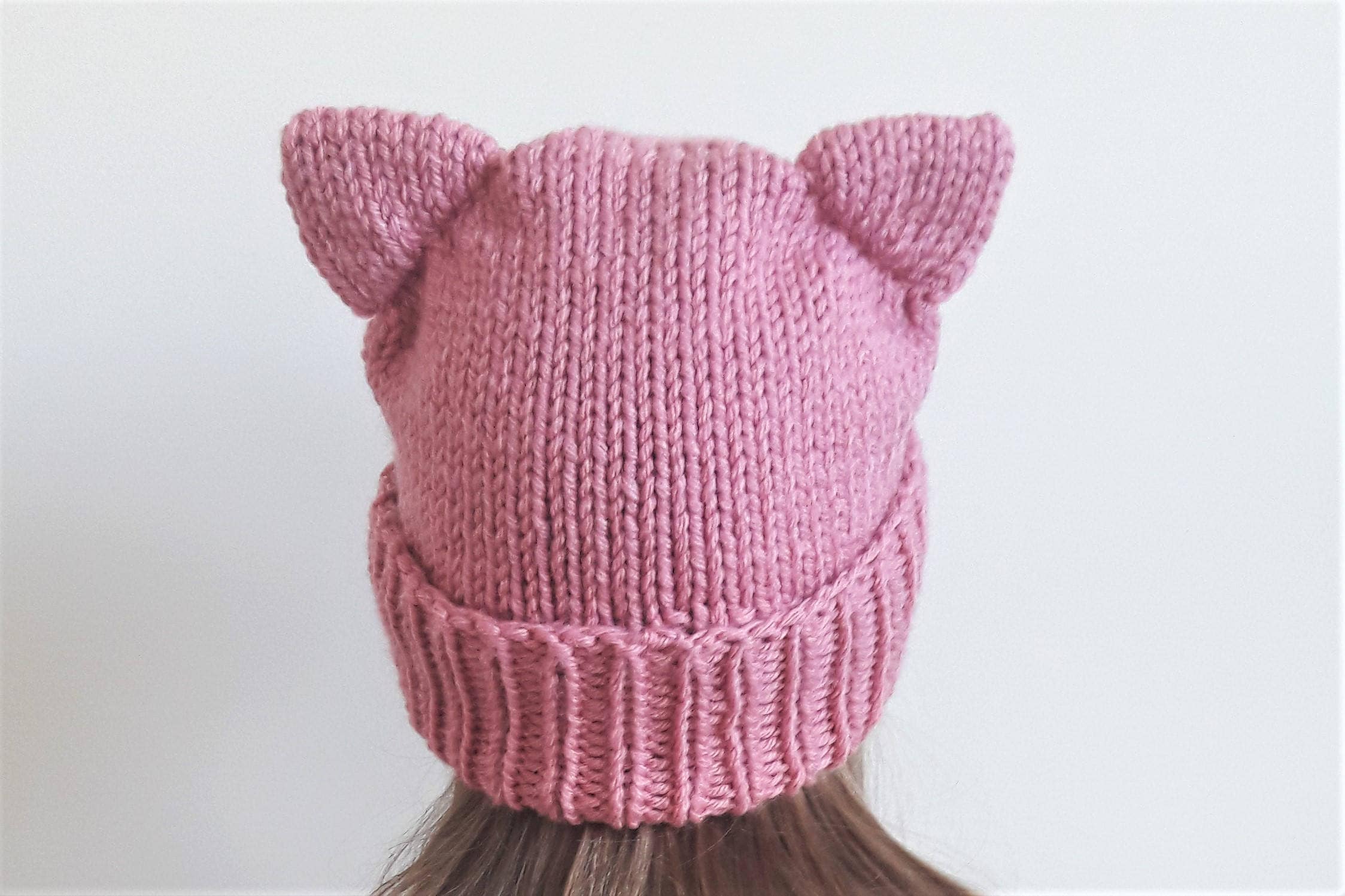 帽子 LOOP YARN SHAGGY CAT EAR KNIT CAP PINK LOOP YARN SHAGGY CAT EAR KNIT CAP PINK