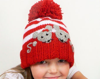 Unisex Kids Children Knitted Beanie Hat Cookie Style Winter Worm Girls Boys Ski