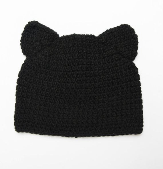 Cat Ear Beanie Hat For Women - 2 Pack, Crochet, Cute Cat Beanie, Black, One Size Fits Most