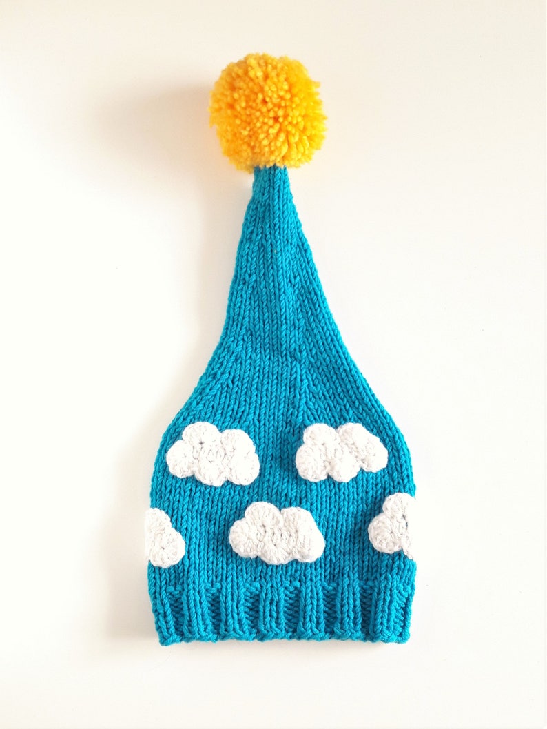 Cloud Hat Long Tail Hat Knit Winter Hat Baby Hat Pom Pom Etsy