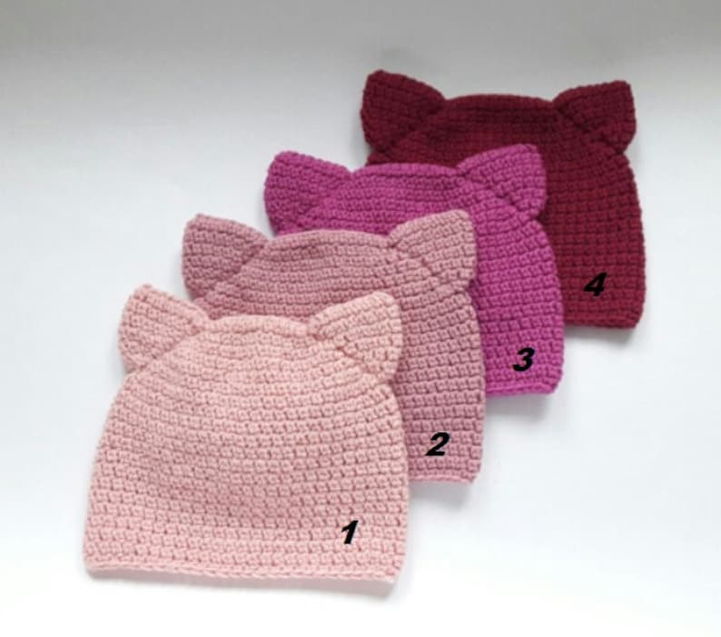 Cat Beanie Pussy Hat Pussy Cat Hat Women Hat Kitty Hat Crochet Cat Hat Hot Pink Cat Hat Cute Hat Cat Ear Hat Pink Cat Hat Cat Ears