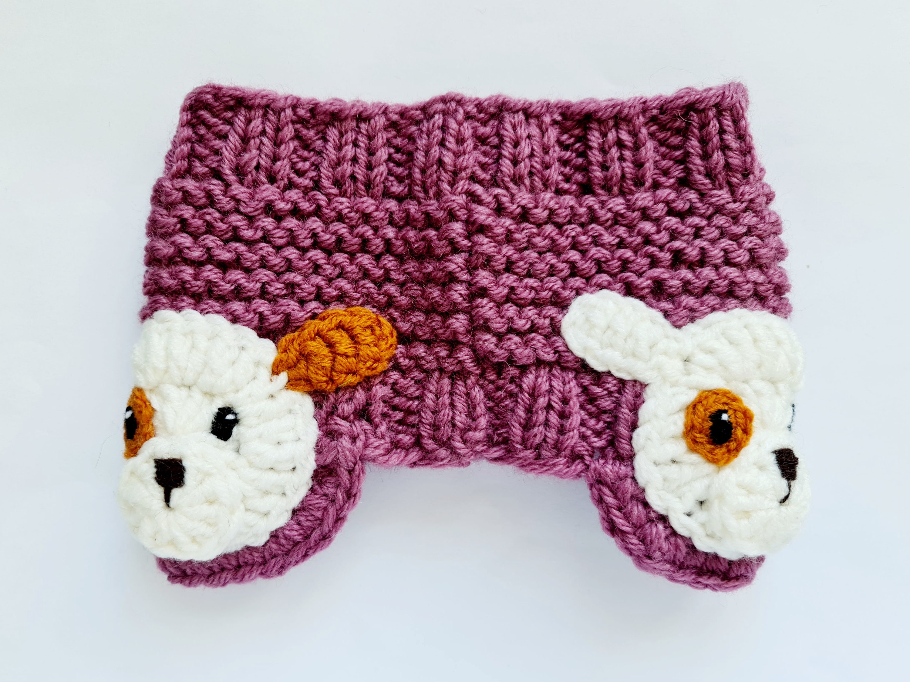 Dog Headband Puppy Appliques Ear Warmer Knit Headband Head Etsy
