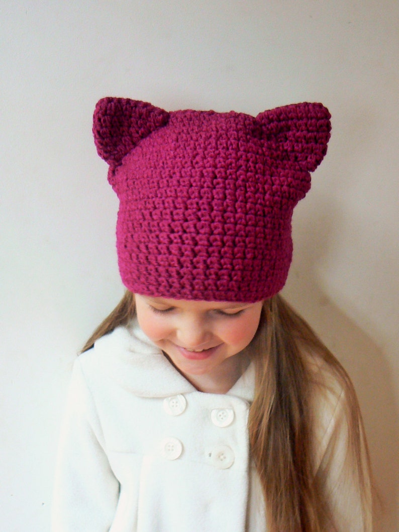 Katzen Ohren Mutze Katze Beanie Rosa Katzenmutze Hut Hakeln Etsy