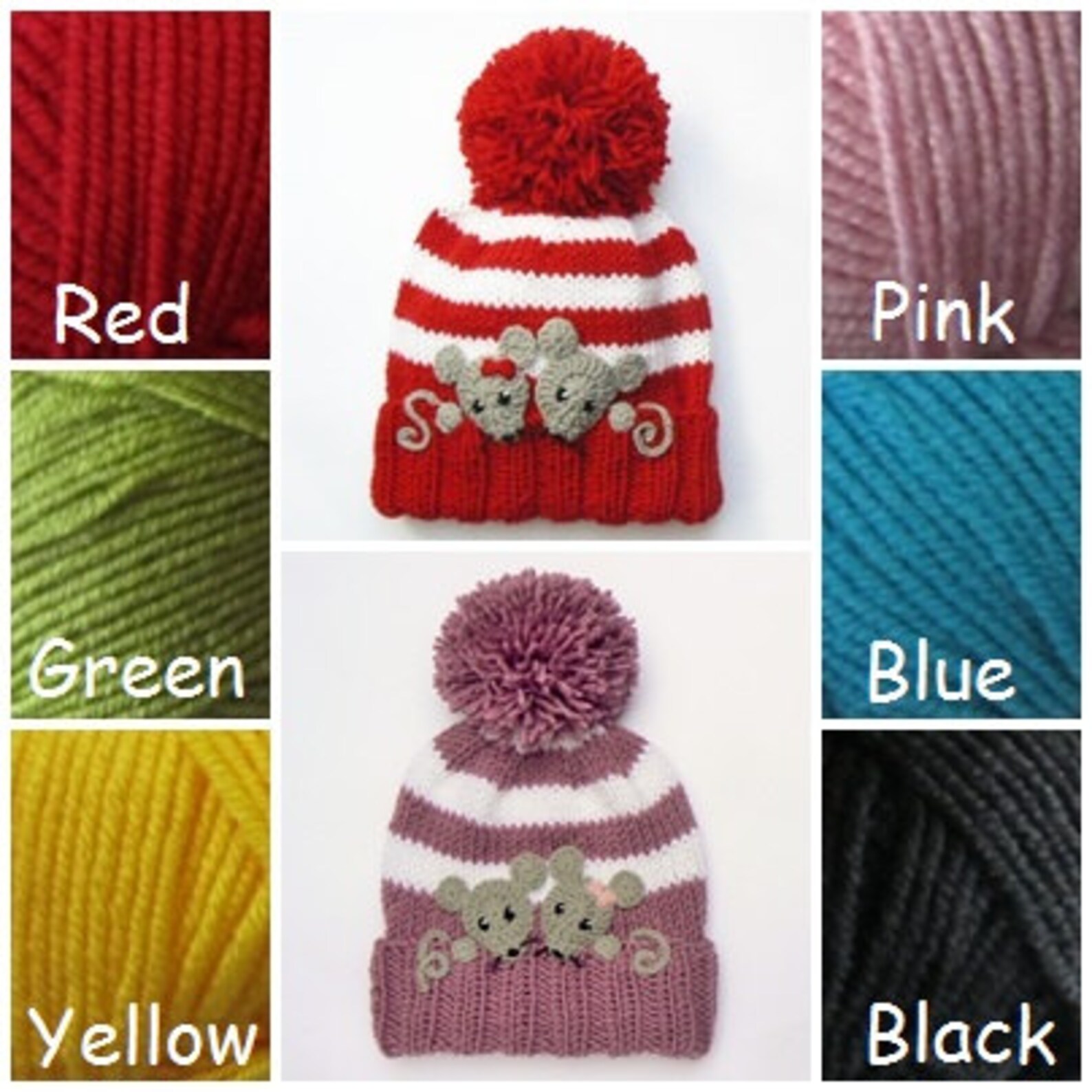 Knit Hat Kids Winter Hat Knit Beanie Hat Pom Pom Hat Beanie Hat