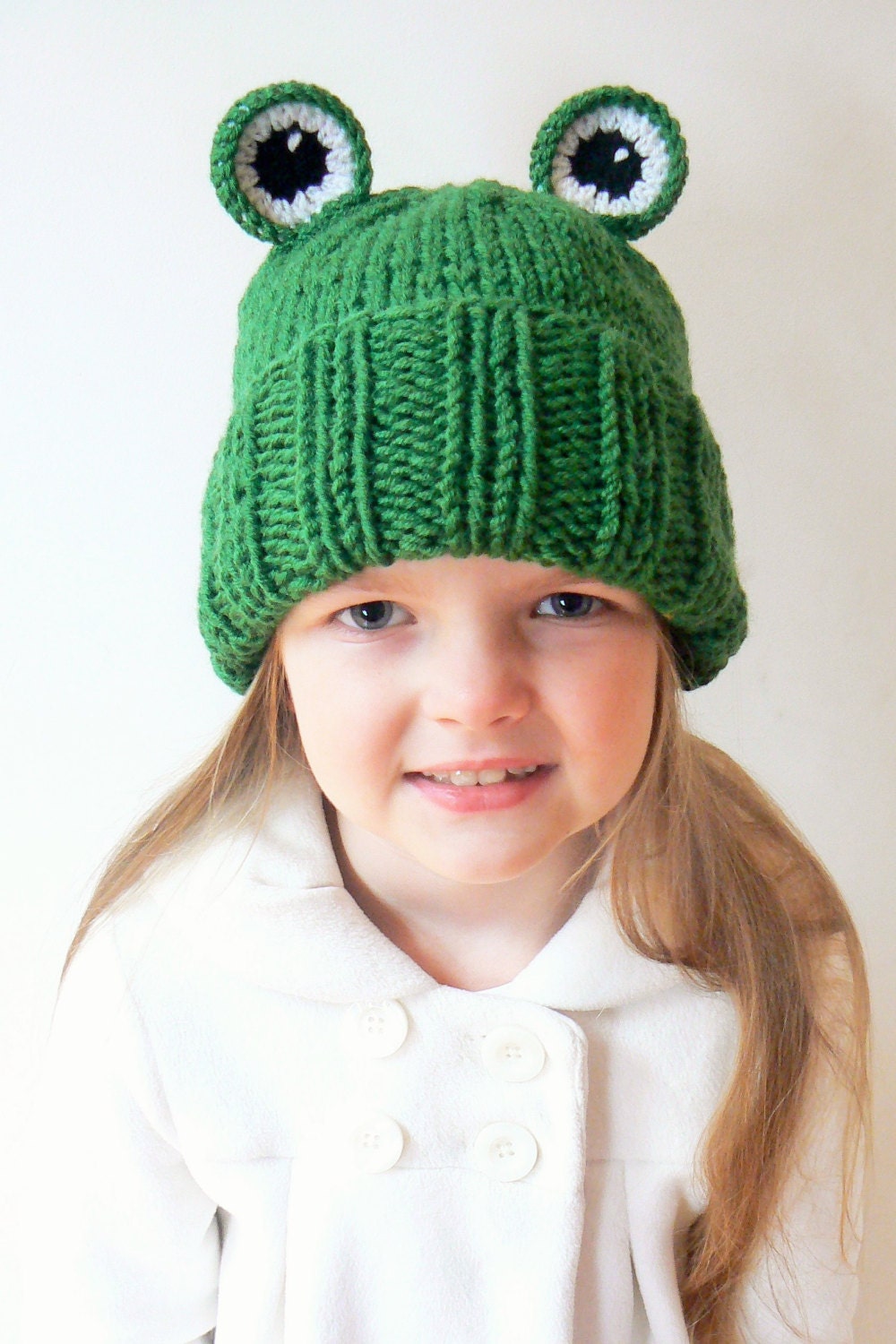 Frog Pom Pom Knit Beanie Hat