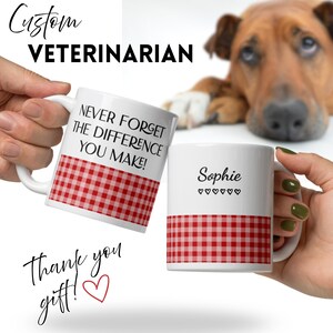 Difference maker, Personalized mug, Veterinarian gift, Custom coffee mugs