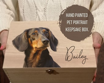 Pet Keepsake Box Pet Portrait From Photo Pet Portrait Dog Art Custom Pet Storage Box With Lid Custom Dog Box Custom Pet Portrait Gift