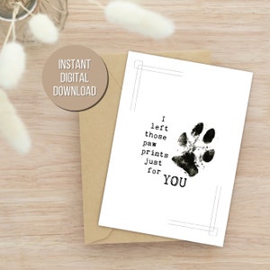 Thinking of You Card Pet Memorial Poem Pet Loss Card Printable Dog Loss Card Cat Loss Card Paw Print Quote Sympathy Card Instant Download
