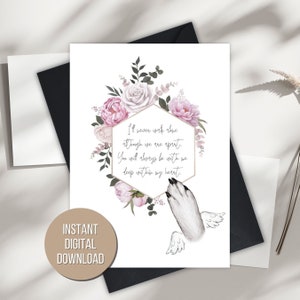 Boho Floral Frame Pet Loss Card Thinking of You Card Pet Memorial Poem Printable Pet Loss Card Sympathy Card Printable Instant Download