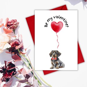 Dachshunds Valentines Be My Valentine Card Dog Mom Valentine Printable ...