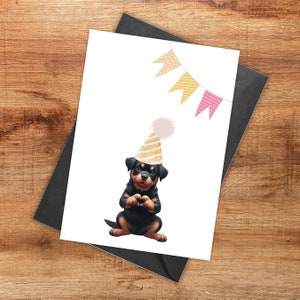Funny Rottweiler Birthday Card - 145x145mm Premium Greeting Card With Envelope