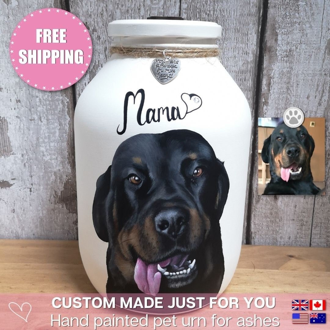 Custom Made Hand Painted Pet Urn Personalized Rainbow Bridge Etsy