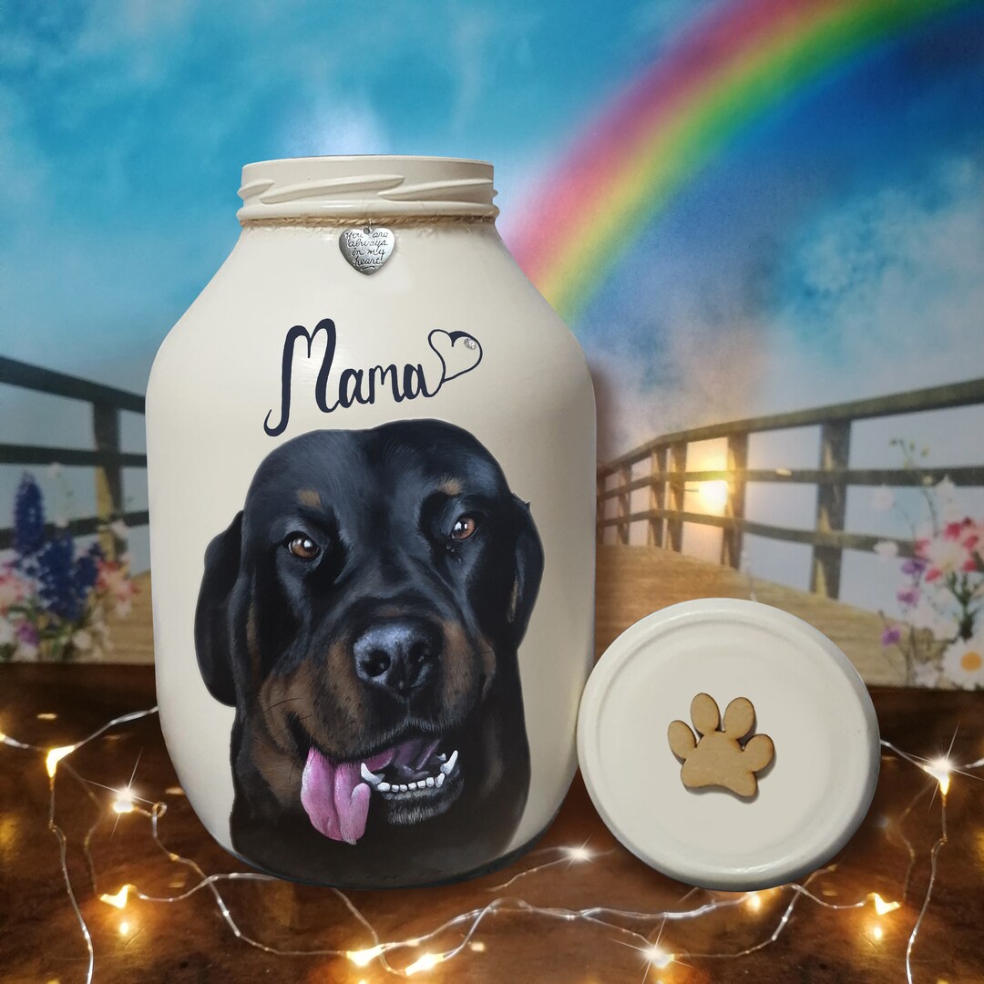 Hand Painted Dog Hand Painted Pet Urn Custom Painted Dog Urn Pet