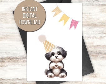 Havanese Dog Card Printable Dog Birthday Card Puppy Birthday Card Birthday Dog Mom Birthday Gotcha Day Havanese Dog 5x7 Instant Printable