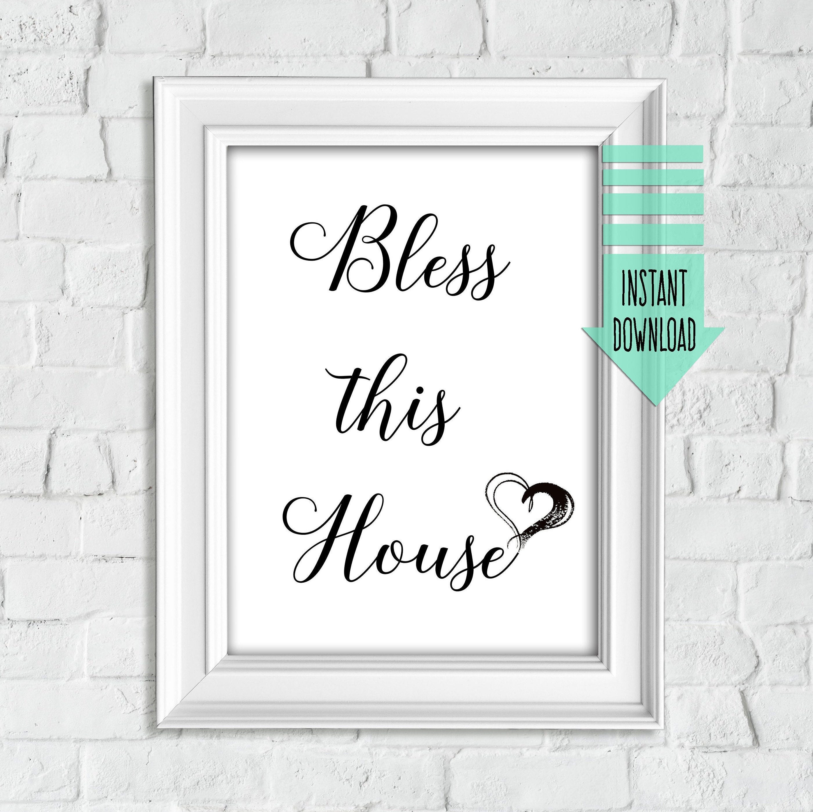 FREE Printable wall Art Bless this House Digital Download | Etsy